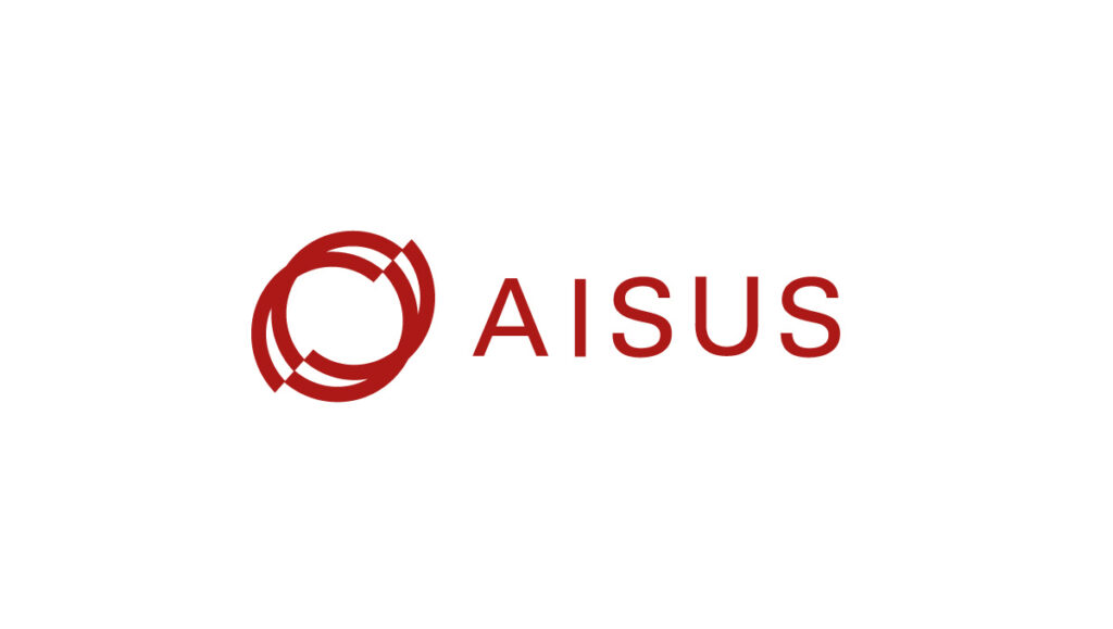 red AISUS logo in white background